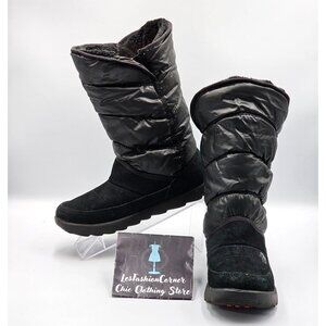 The North Face Women's Black Suede Kadin Shiny Insulated Winter Boots Sz 7 2969